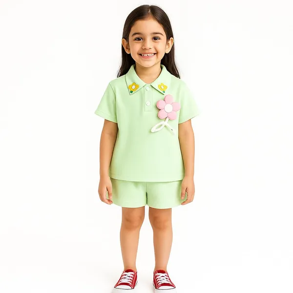 Green_Trendy_&_Comfortable_Cotton_T-Shirt_With_Shorts_For_Baby_Girls