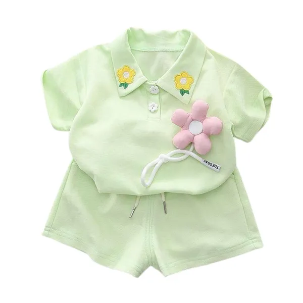 Green_Trendy_&_Comfortable_Cotton_T-Shirt_With_Shorts_For_Baby_Girls