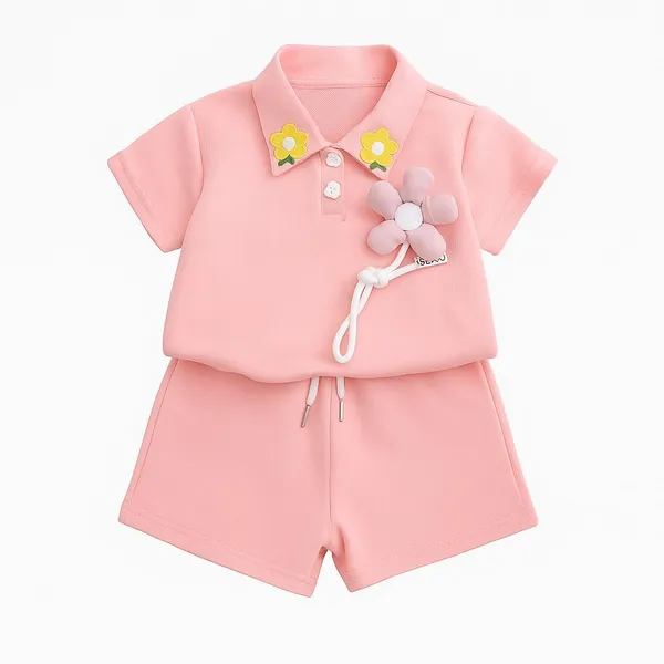 Pink_Trendy_&_Comfortable_Cotton_T-Shirt_With_Shorts_For_Baby_Girls