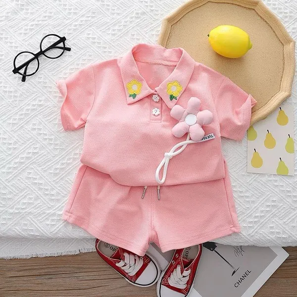 Pink_Trendy_&_Comfortable_Cotton_T-Shirt_With_Shorts_For_Baby_Girls