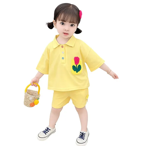 Yellow_Trendy_&_Comfortable_Tulip_Shorts_Set_For_Girls