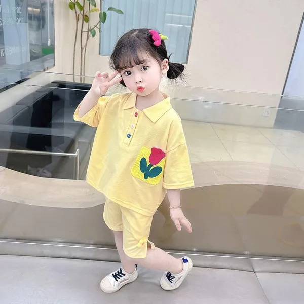 Yellow_Trendy_&_Comfortable_Tulip_Shorts_Set_For_Girls