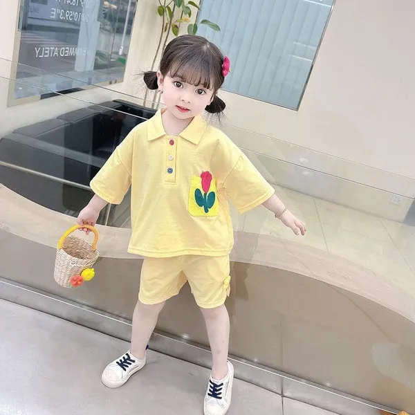 Yellow_Trendy_&_Comfortable_Tulip_Shorts_Set_For_Girls