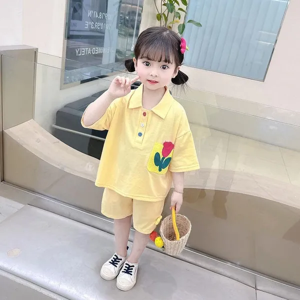 Yellow_Trendy_&_Comfortable_Tulip_Shorts_Set_For_Girls