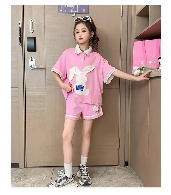 Pink_Trendy_&_Comfortable_Bunny_Ear_Shorts_Set_For_Girls