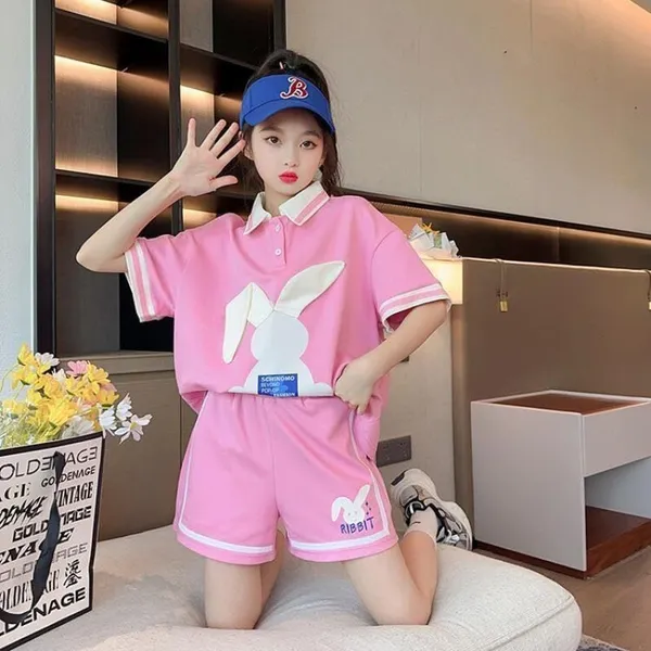 Pink_Trendy_&_Comfortable_Bunny_Ear_Shorts_Set_For_Girls