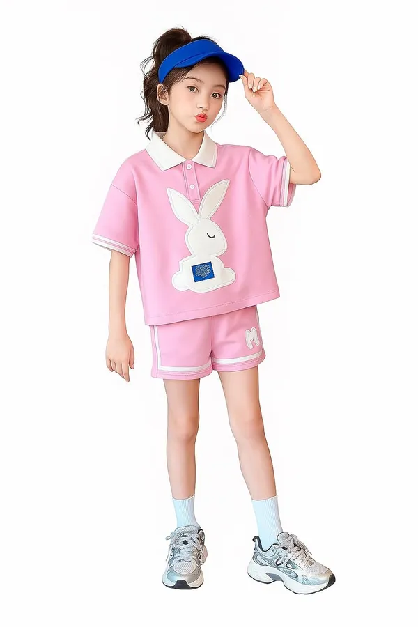 Pink_Trendy_&_Comfortable_Bunny_Ear_Shorts_Set_For_Girls