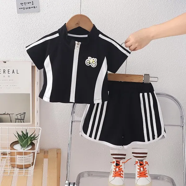 Black_Trendy_&_Comfortable_Sporty_Shorts_Set_For_Girls
