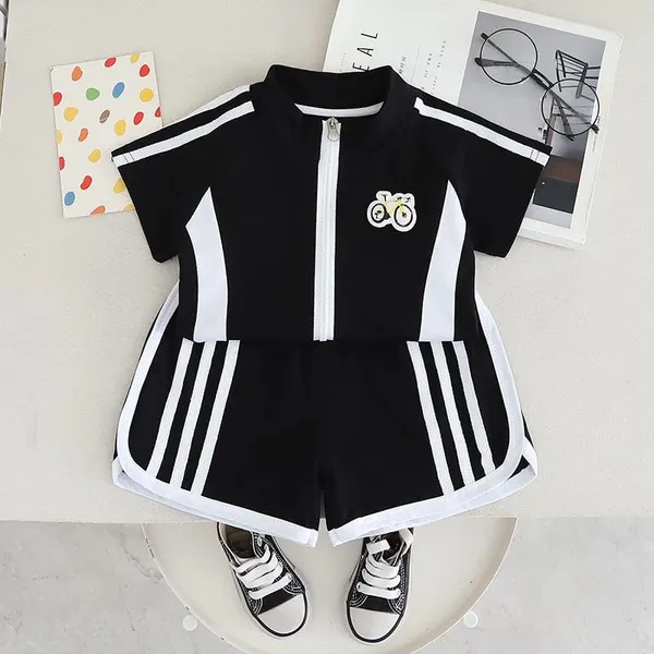 Black_Trendy_&_Comfortable_Sporty_Shorts_Set_For_Girls