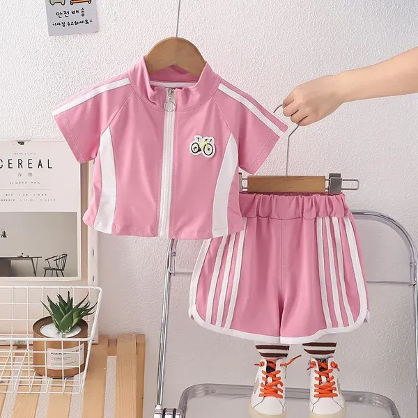 Pink_Trendy_&_Comfortable_Sporty_Shorts_Set_For_Girls