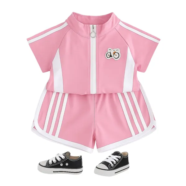 Pink_Trendy_&_Comfortable_Sporty_Shorts_Set_For_Girls