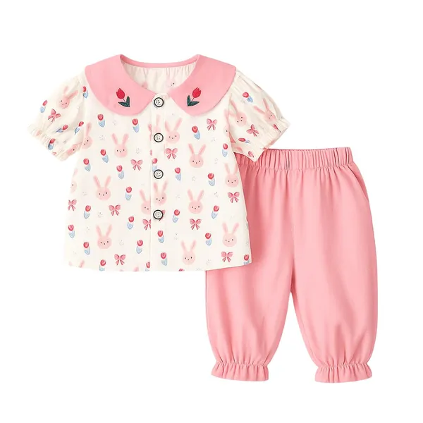 Pink_Trendy_&_Comfortable_Bunny_Pants_Set_For_Girls
