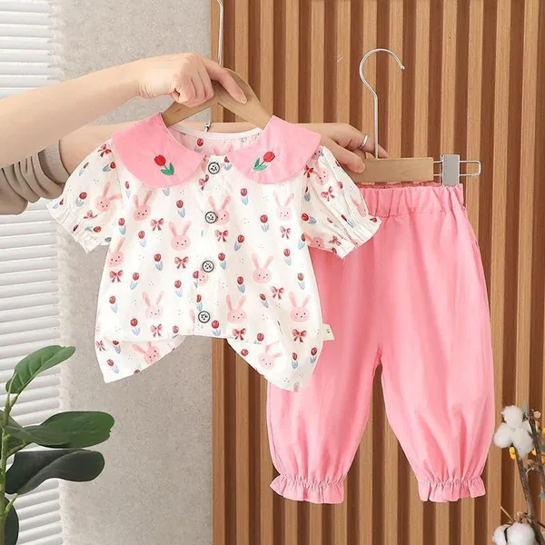 Pink_Trendy_&_Comfortable_Bunny_Pants_Set_For_Girls