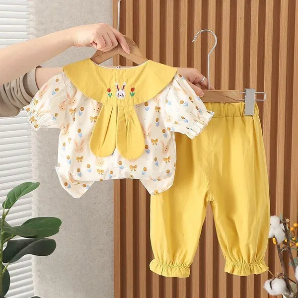 Yellow_Trendy_&_Comfortable_Bunny_Pants_Set_For_Girls