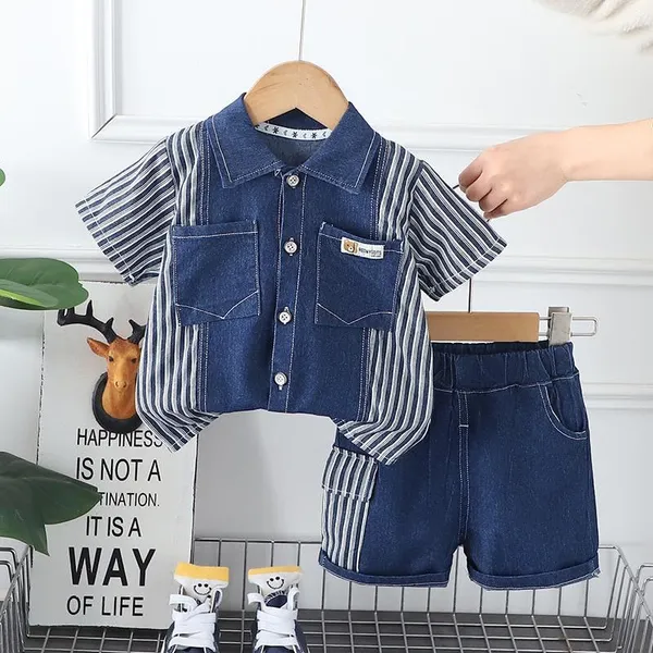 Dark_Blue_Trendy_&_Comfortable_Striped_Denim_Shorts_Set_For_Boys