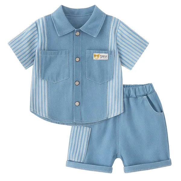Light_Blue_Trendy_&_Comfortable_Striped_Denim_Shorts_Set_For_Boys