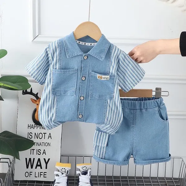 Light_Blue_Trendy_&_Comfortable_Striped_Denim_Shorts_Set_For_Boys