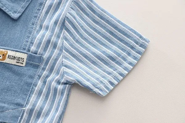 Light_Blue_Trendy_&_Comfortable_Striped_Denim_Shorts_Set_For_Boys