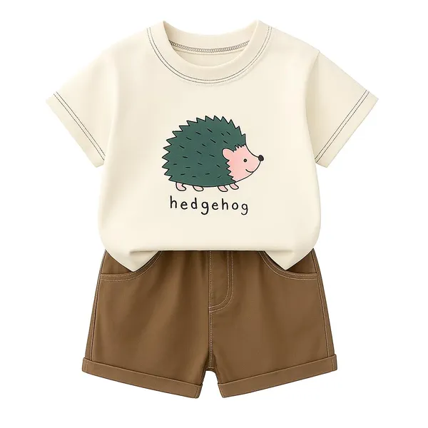 Cream_Trendy_&_Comfortable_Hedgehog_Short_Set_For_Boys