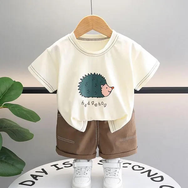 Cream_Trendy_&_Comfortable_Hedgehog_Short_Set_For_Boys