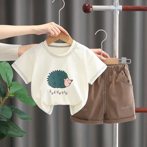 Cream_Trendy_&_Comfortable_Hedgehog_Short_Set_For_Boys