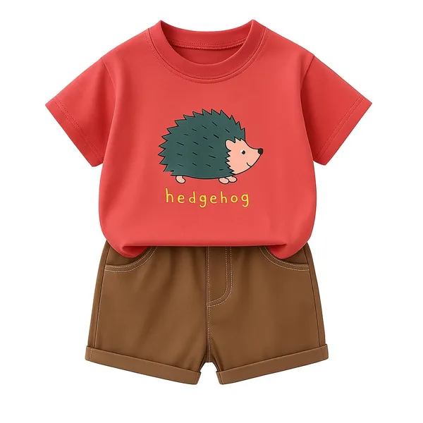 Dark_Pink_Trendy_&_Comfortable_Hedgehog_Short_Set_For_Boys