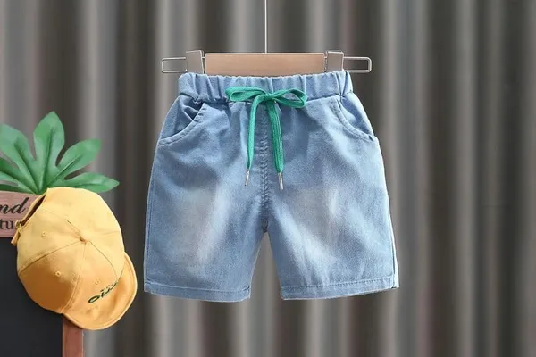Blue_Trendy_&_Comfortable_Vacation_Denim_Shorts_Set_For_Boys