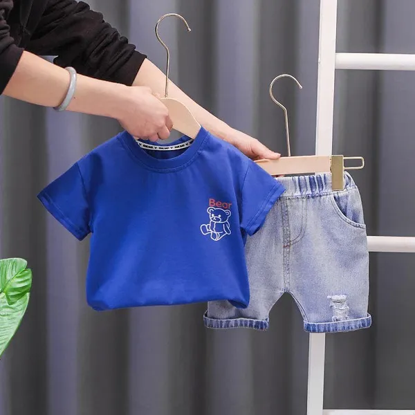 Blue_Trendy_&_Comfortable_Angel_Bear_Denim_Shorts_Set_For_Boys