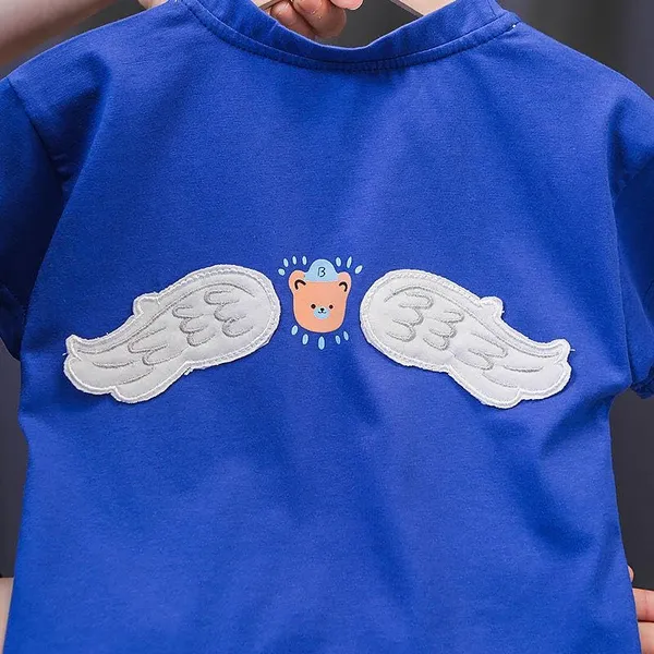 Blue_Trendy_&_Comfortable_Angel_Bear_Denim_Shorts_Set_For_Boys