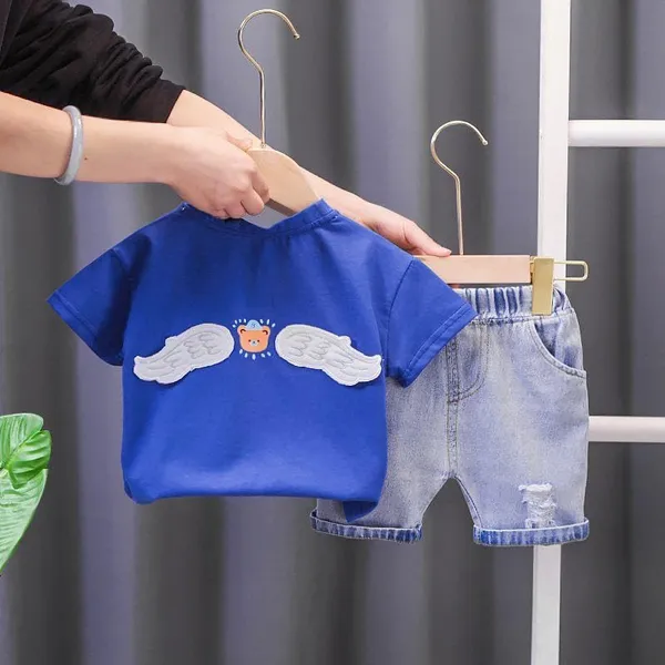 Blue_Trendy_&_Comfortable_Angel_Bear_Denim_Shorts_Set_For_Boys