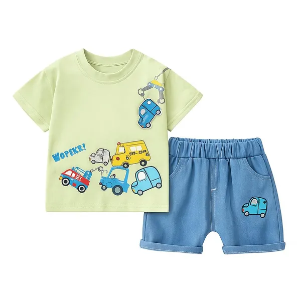 Green_Trendy_&_Comfortable_Car_Denim_Short_Set_For_Boys