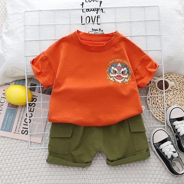 Orange_Trendy_&_Comfortable_Lion_T-Shirt_Set_For_Boys
