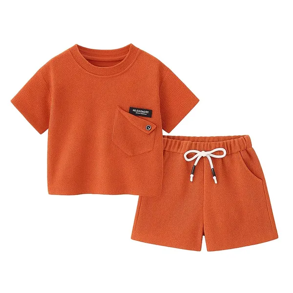 Orange_Trendy_&_Comfortable_Textured_Shorts_Set_For_Boys