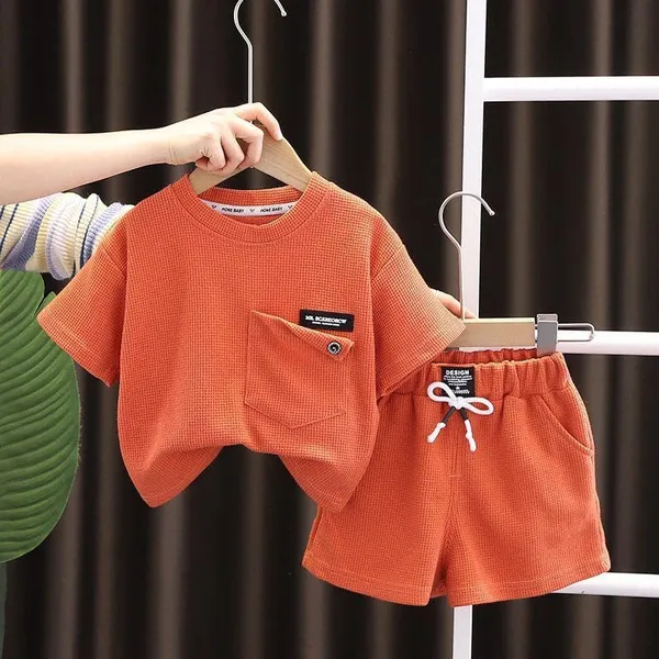 Orange_Trendy_&_Comfortable_Textured_Shorts_Set_For_Boys
