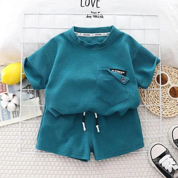 Sea_Green_Trendy_&_Comfortable_Textured_Shorts_Set_For_Boys