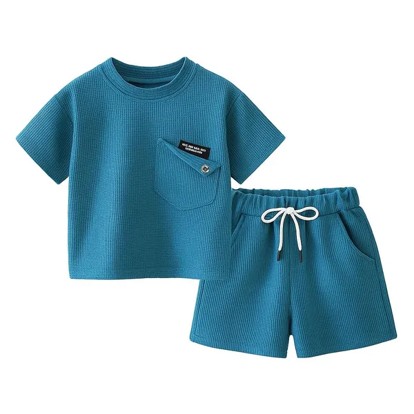 Sea_Green_Trendy_&_Comfortable_Textured_Shorts_Set_For_Boys