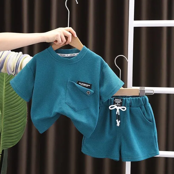 Sea_Green_Trendy_&_Comfortable_Textured_Shorts_Set_For_Boys