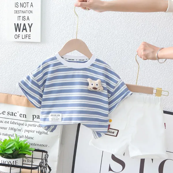 Blue_&_White_Stripes_Cotton_T-Shirt_With_Shorts_For_Baby_Boys