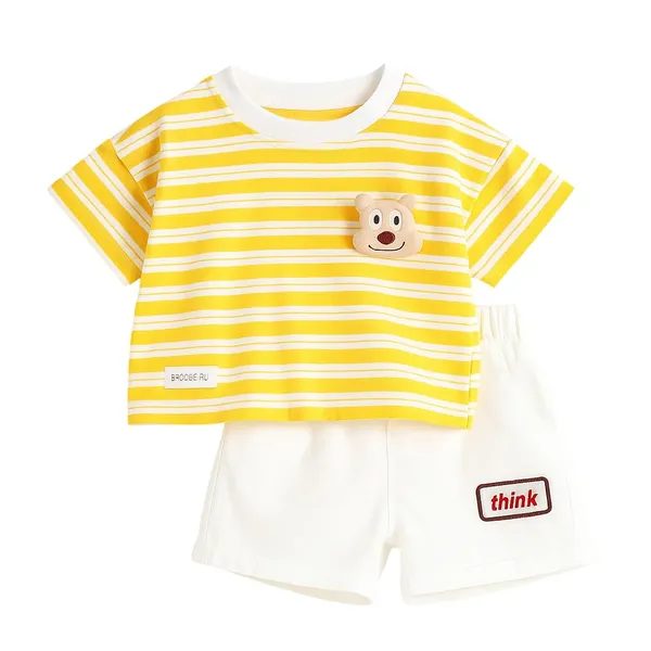 Yellow_Trendy_&_Comfortable_Textured_Shorts_Set_For_Boys