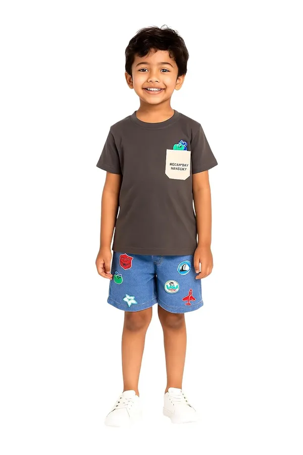 Grey_Trendy_&_Comfortable_Relax_Day_Denim_Shorts_Set_For_Boys