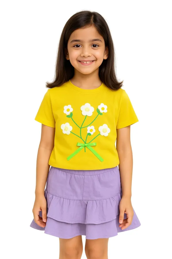 Yellow_Trendy_&_Comfortable_Daisy_Days_Tee_&_Twirl_Skirt_Set_For_Girls