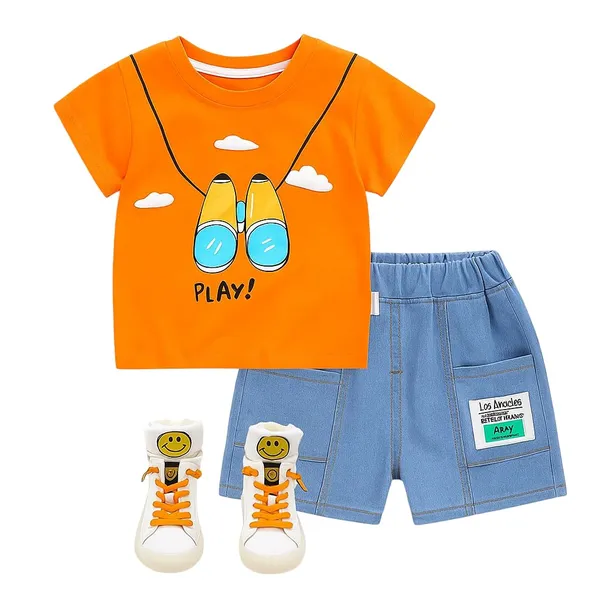 Orange_Trendy_&_Comfortable_Binoculars_T-Shirt_Set_For_Boys