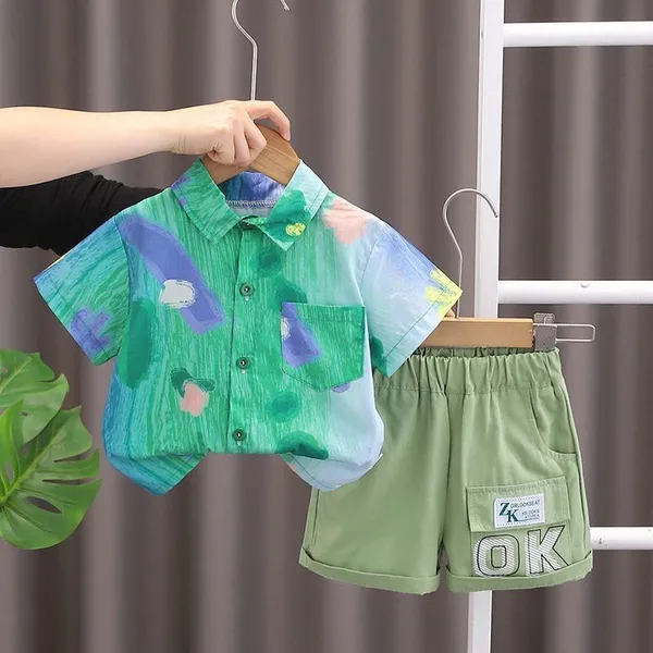 Dark_Green_Trendy_&_Comfortable_Painted_Shirts_Set_For_Boys