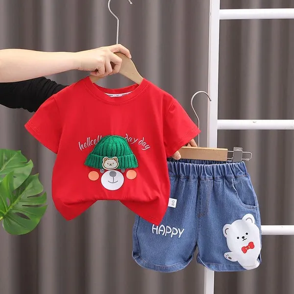 Red_Trendy_&_Comfortable_Knitted_Cap_T-Shirt_Set_For_Boys