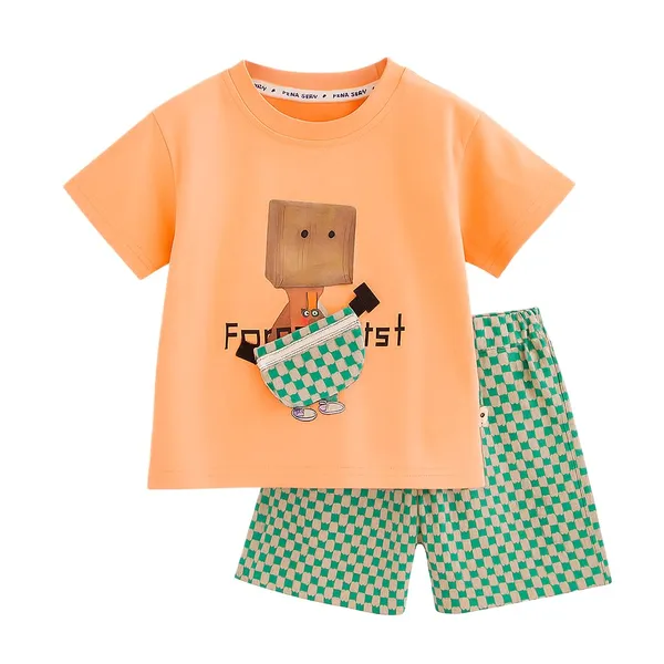 Orange_Trendy_&_Comfortable_Box_Cartoon_T-Shirt_Set_For_Boys