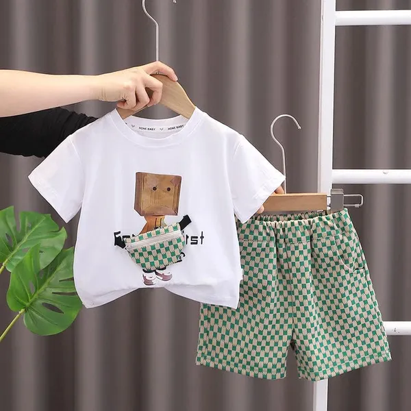 White_Trendy_&_Comfortable_Box_Cartoon_T-Shirt_Set_For_Boys