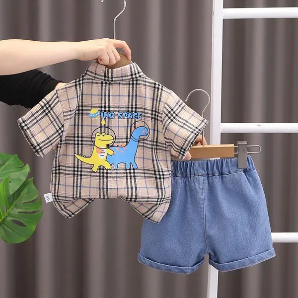 Brown_Trendy_&_Comfortable_Check_Shirt_Shorts_Set_For_Boys