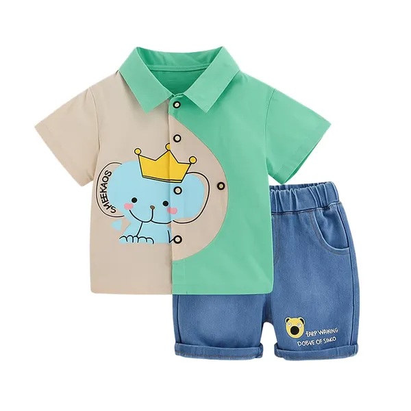 Green_Trendy_&_Comfortable_Elephant_Short_Set_For_Boys
