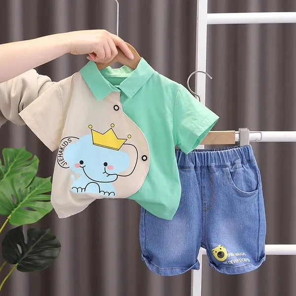 Green_Trendy_&_Comfortable_Elephant_Short_Set_For_Boys
