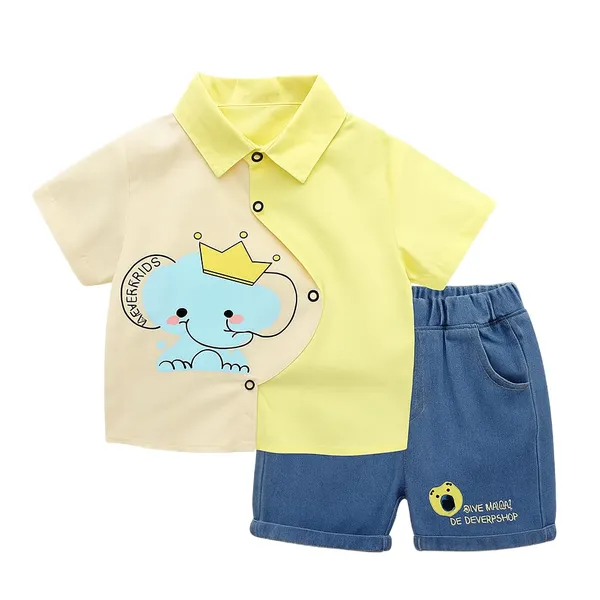 Yellow_Trendy_&_Comfortable_Elephant_Short_Set_For_Boys